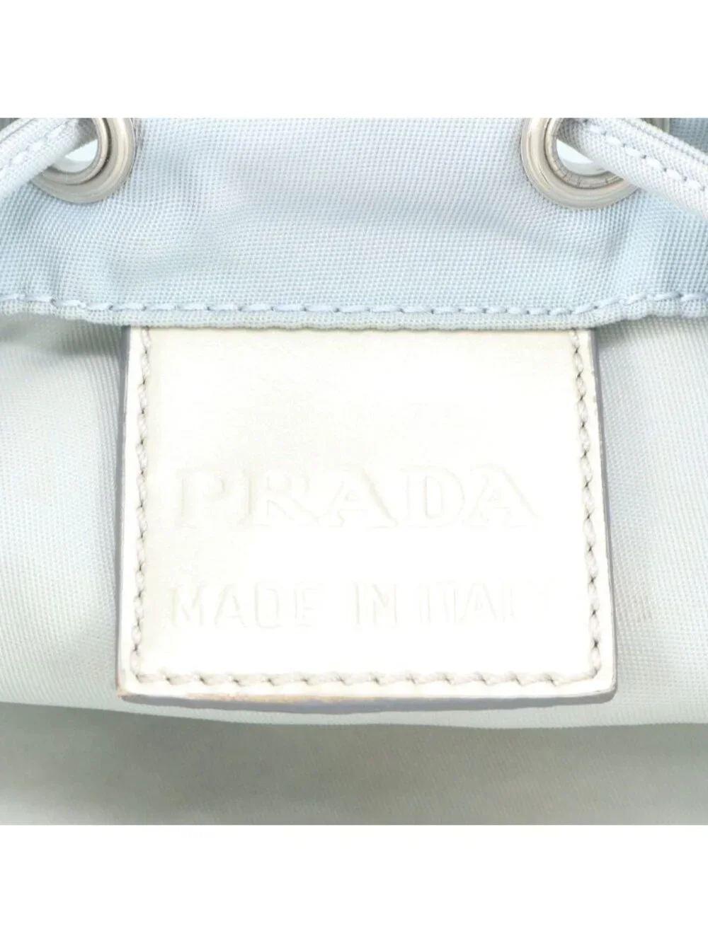 Prada Tessuto Nylon Triangle Logo Drawstring Hand Pouch